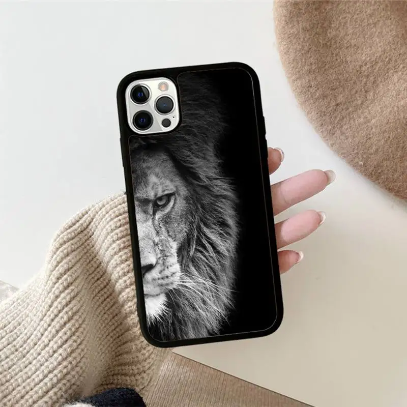 lions animal Phone Case Silicone PC+TPU Case For iPhone 14 11 12 13 Pro Max 8 7 6 Plus X XR Hard Fundas