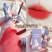 cute lip makeup bunny matte lipstick lip tint korean kawaii makeup non sticky lip gloss long lasting color lip gloss