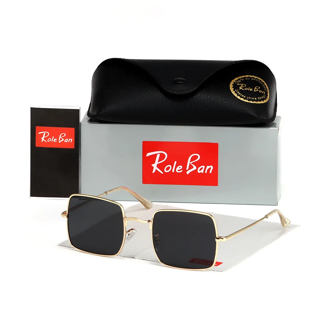 

New Fashion Big Frame Sunglasses Men Square Metal Sun Glasses Women Retro Sun Glasses Vintage High Quality Gafas Oculos De Sol