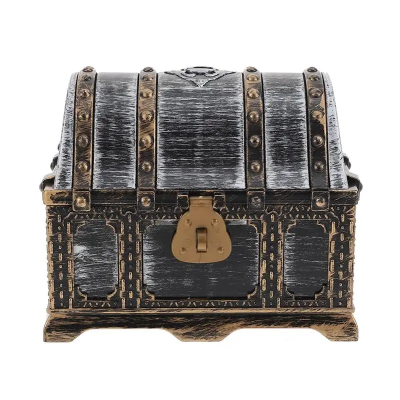 

Vintage pirate treasure children's toy gift storage treasure chest Decorative Treasure Chest Multi-function Pirate Box