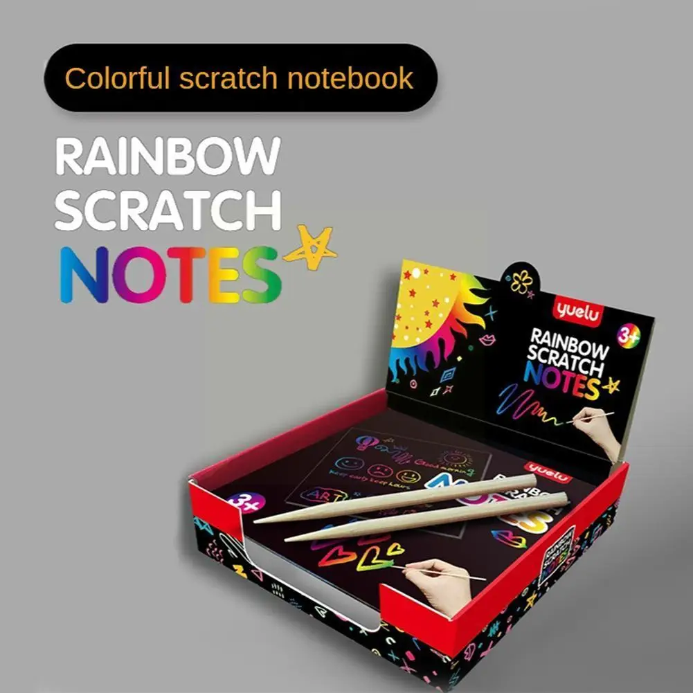 

Монтессори Радуга царапины мини блокноты бумажные блокноты карты детский трафарет с рисунком 100 шт. ремесло Рисование игрушки Дети Gi N0n1