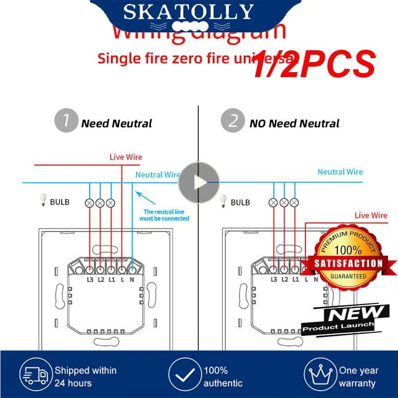 

1/2 шт. Лидер продаж! Умный сенсорный выключатель ZigBee настенный, не нейтральный, без конденсатора, умная жизнь/Tuya работает с Alexa Google Home Hub