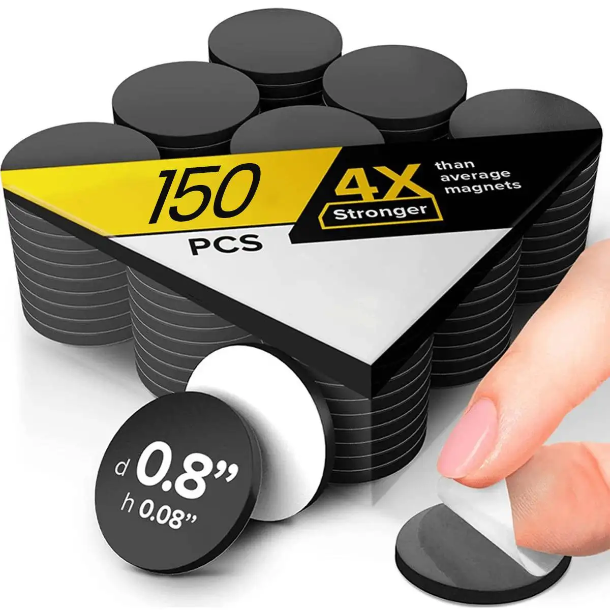 Гибкие магнитные точки самоклеящиеся маленькие круглые наклейки 150 шт. с базовым