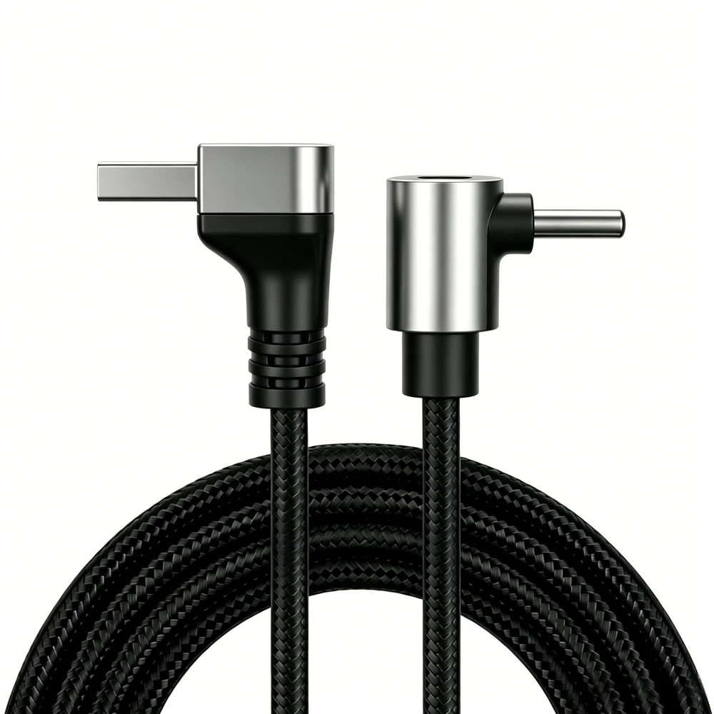 Фото Кабель USB A - Type C с угловым разъемом 90 градусов, 100 Вт, 4А, быстрая зарядка, 0.25м/0.5м/1м/2м, PD, для iPhone, Samsung, Xiaomi, Macbook №1