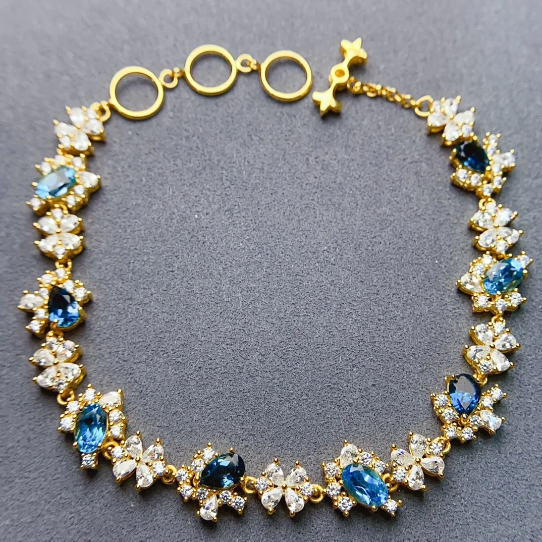 FS 4*6 мм браслет из натурального топаза стерлингового серебра S925 для женщин