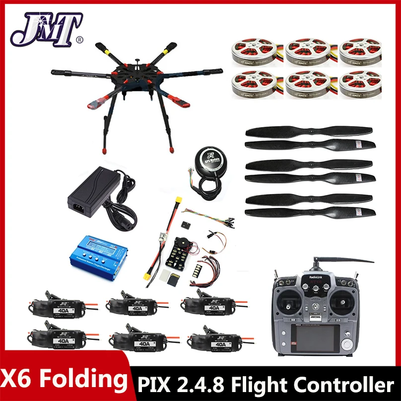 Складной выдвижной Дрон-гексакоптер Tarot-RC X6 Pro 2,4G 10CH 960 мм PIX PX4 M8N GPS ARF/PNF DIY