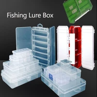 plastic compartments storage box transparent bait square hook box bait fish accessories flying fishing tackle box