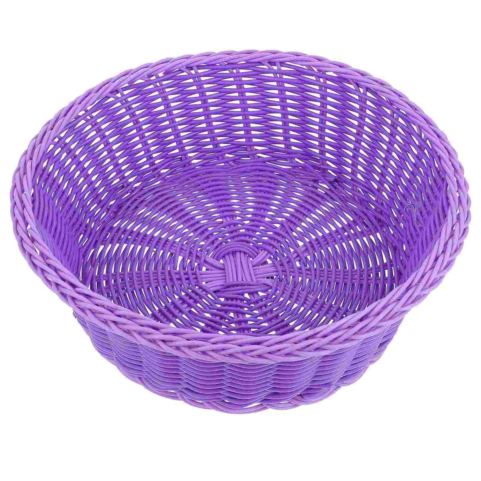 

Basket Fruit Woven Storage Wicker Baskets Bread Serving Rattanvegetable Tray Display Bowl Strawseagrass Bin Container Tabletop