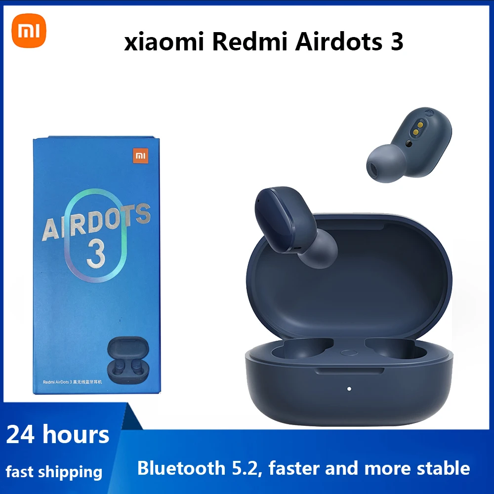 

100% Original Xiaomi Redmi AirDots 3 True Wireless Bluetooth earphone aptX Adaptive Stereo Bass With Mic Handsfree Buds 3