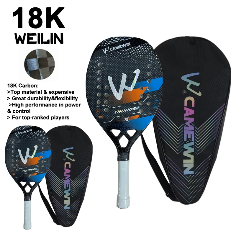 CAMEWIN High Quality 18k Carbon Fiber Beach Tennis Racket