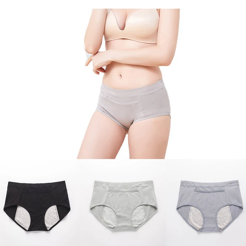 

Pocket lingerie women panties menstrual leak-proof wide cotton crotch big aunt large high waist sanitary pants underwear