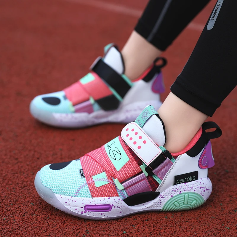 Детские баскетбольные теннисные туфли детские кроссовки для больших девочек и