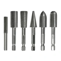 6 pcs rotary file cutting burrs hex shank grinder drill bit set high speed steel rotary file set for carving drop shipping