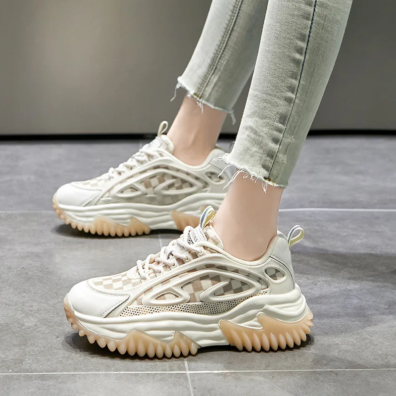 

Shoes For Women's Sneakers 2022 Spring Fashion Street Style High Cushioning Trainers Female Running Sport Gym Tenis Footwear NWT