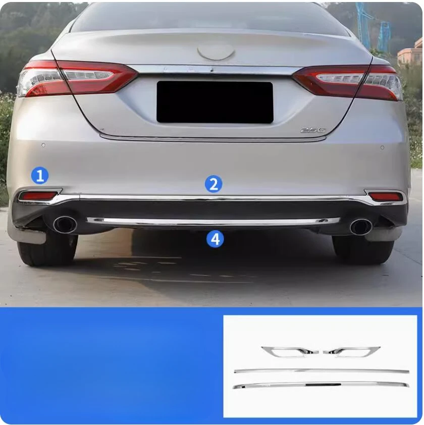 Для Toyota Camry XV70 70 LE XLE 2018-2020 2021 2022 2023 автомобильный задний нижний бампер, накладка на заднюю дверь, молдинговая полоса, аксессуары