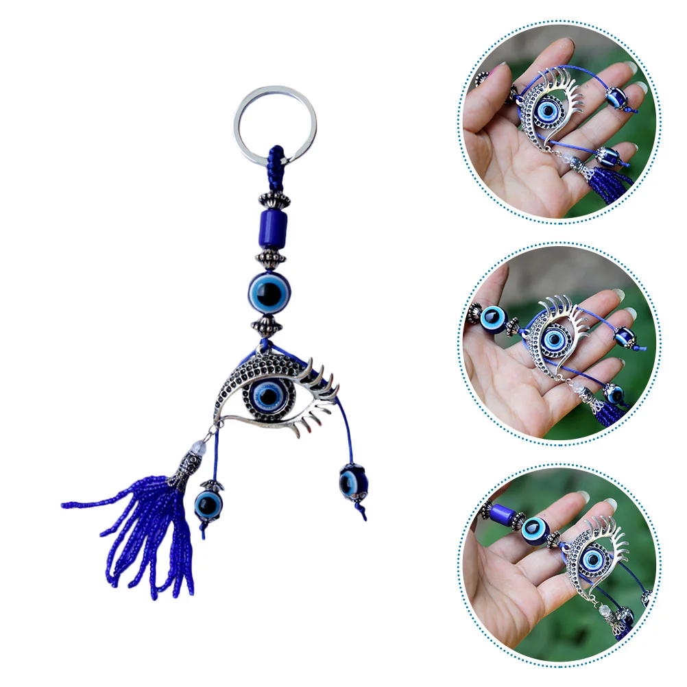 

Key Eye Blue Evil Keychain Hamsa Lucky Holder Keyring Turkish Pendant Holer Luck Charm Good Hanging Amuleteyes Ornamentbag Purse