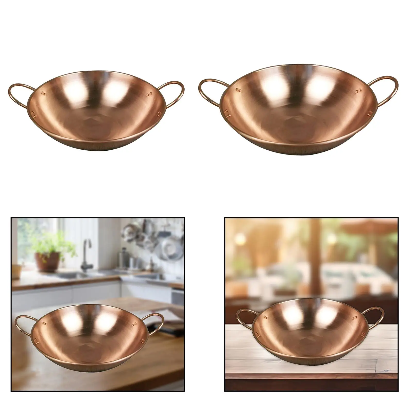 Pure Copper Pot for Stovetop Thick Fry Pan without Lid Whipping Bowl Copper Jam Pure Copper Pot for Stovetop Thick Fry Pan without Lid Whipping Bowl Copper Jam