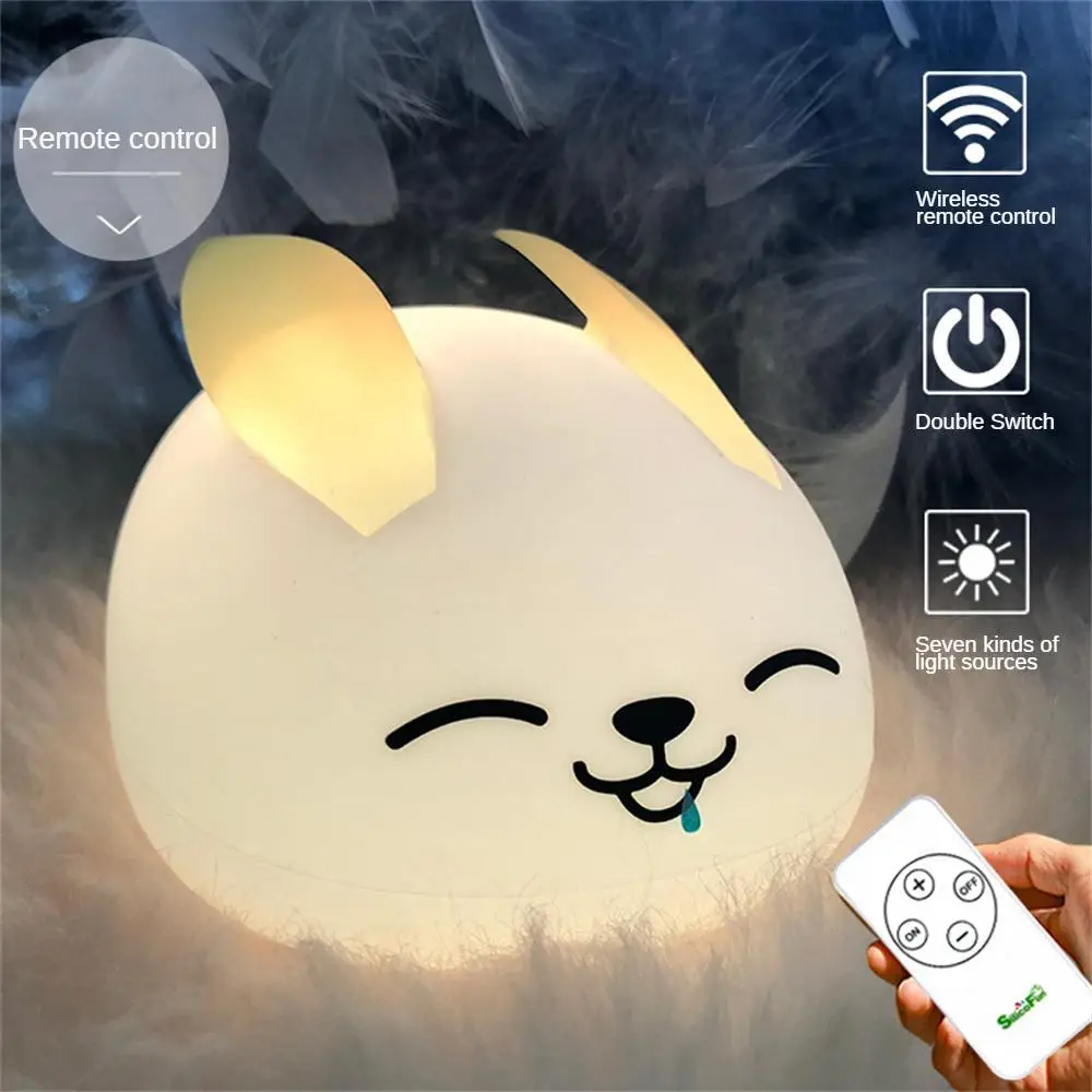 

Anime Theme Creative Cute Hand Gift Network Popular Rabbit Silicone Nightlight USB Rechargeable Bedroom Decorative Table Lamp