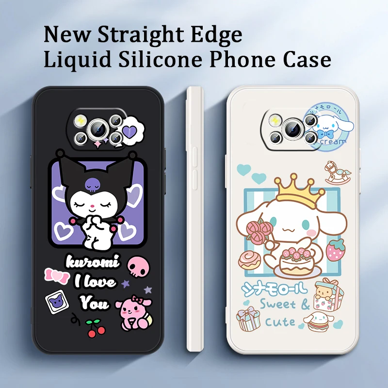 

Kulomi Sanrio Cinnamoroll Liquid Rope Funda Phone Case For Xiaomi Mi Poco X4 X3 C40 C3 M4 M3 F4 F3 GT Pro NFC 5G Back Cover