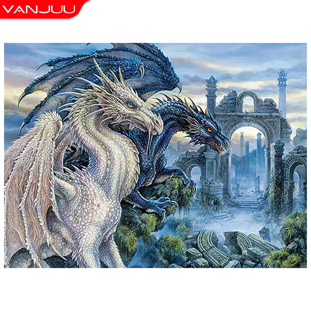 

5D Diamond painting Full Drill Dragon Diamond Mosaic Animal Diamond Embroidery DIY Home Decoration Hand Painting