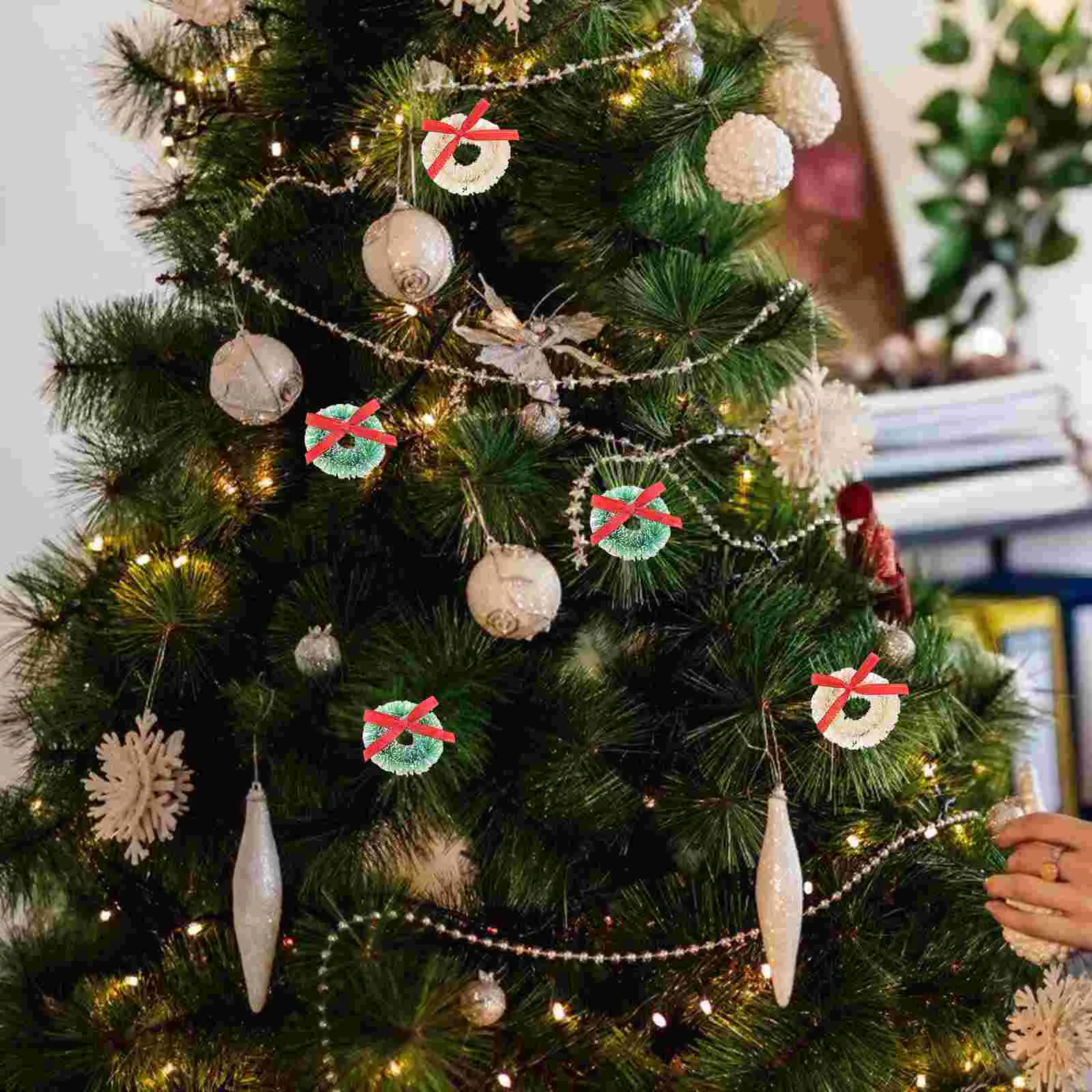 15 шт. Рождественский мини-венок украшение дома ремесла подвески гирлянда зимний