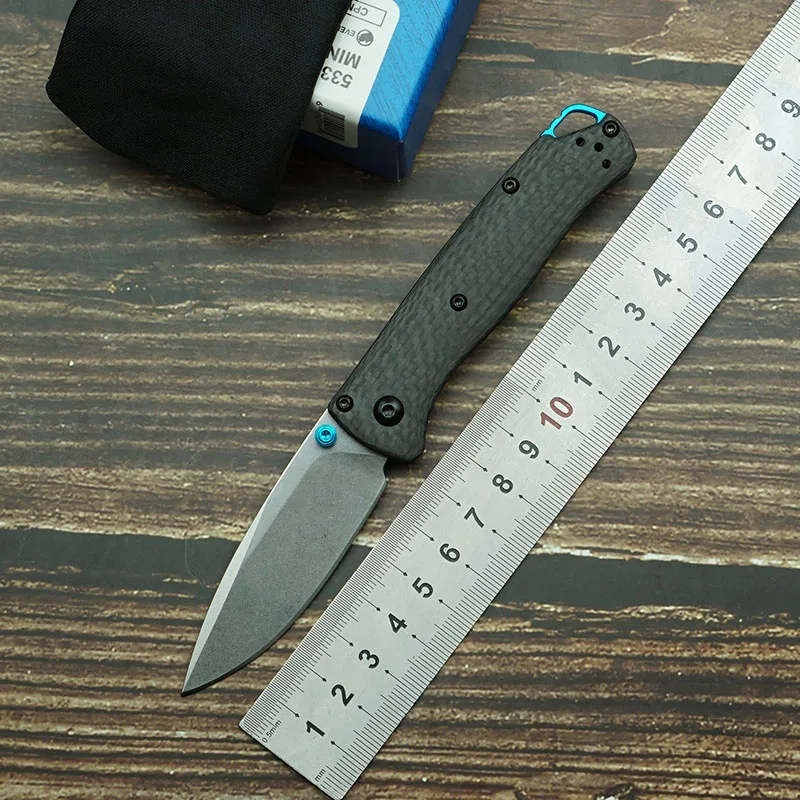 LEMIFSHE Mini Bugout 533 складной нож S90V лезвие ручка из углеродного волокна открытый