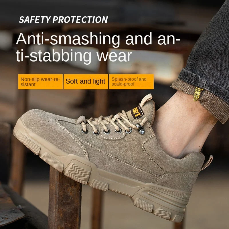 

Летняя защитная обувь для мужчин и женщин со стальным носком, легкая дышащая дезодорирующая обувь с защитой от ударов и проникновения