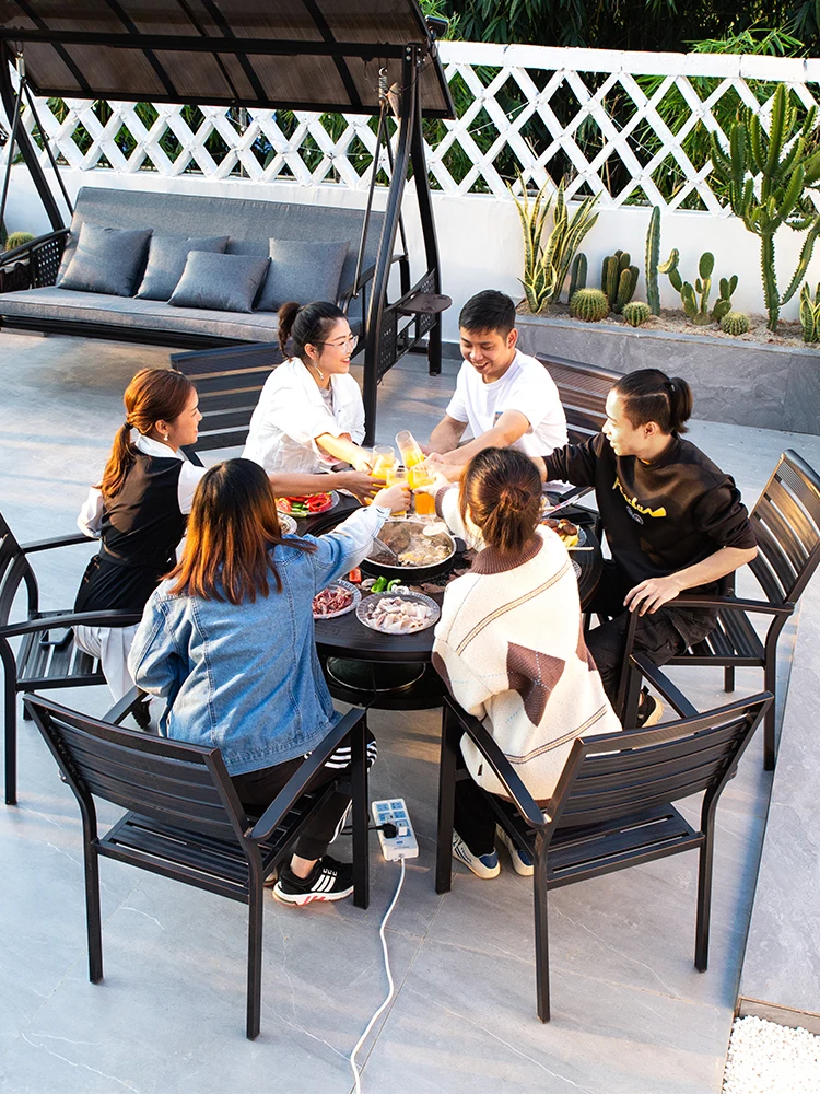 Горячий котелок для барбекю на открытом воздухе литой алюминий кованый железный