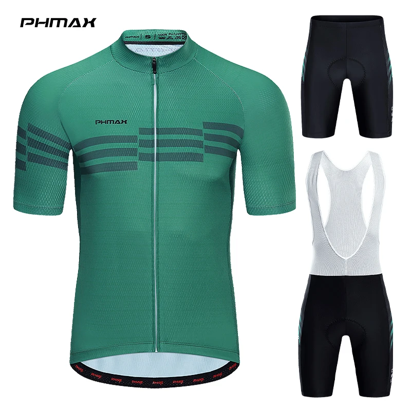 

PHMAX Men's Cycling Set Cycling Clothes Summer MTB Bike Set Maillot Ciclismo Hombre Bicycle Short Sleeves Cycling Jersey Sets