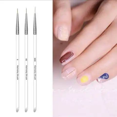 Кисти для дизайна ногтей 3 шт., УФ-Гель-лак для ногтей, точечные инструменты, кисточки для маникюра, ручка для рисования, маркеры для ногтей, к...