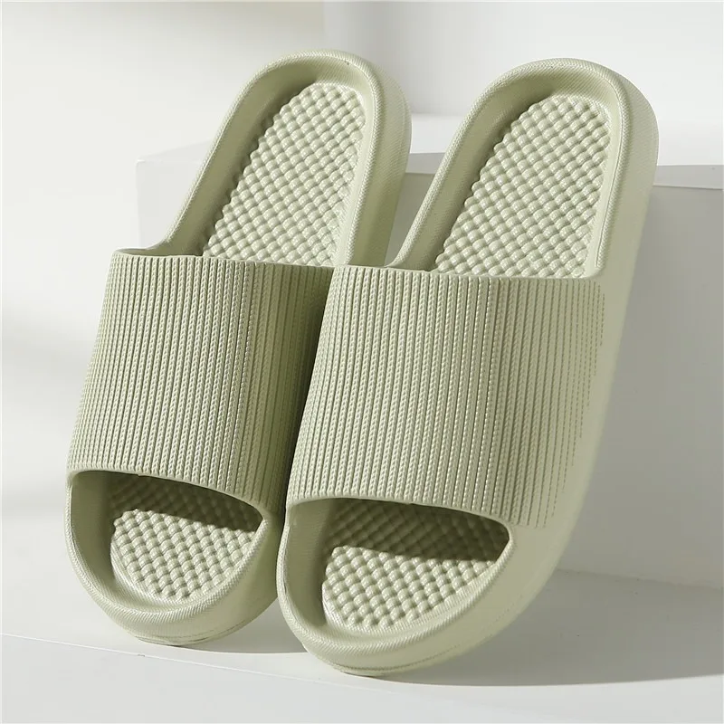 

2023 Summer Slippers Flip Flops Women Indoor Home Mute Shoes EVA Soft-soled Shoes Cloud Slides Couple Non-slip Casual Sandals