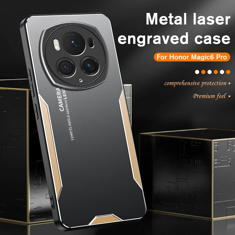 Металлическая Противоударная задняя крышка для Honor Magic6 Pro зеркальный защитный