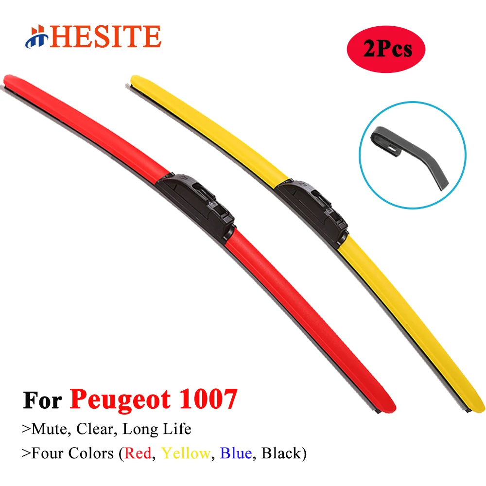 

HESITE Colorful Windshield Wiper Blades For Peugeot 1007 Hatchback KM 1.4 1.6 2005 2008 2010 2011 2012 2013 2014 Car Accessories