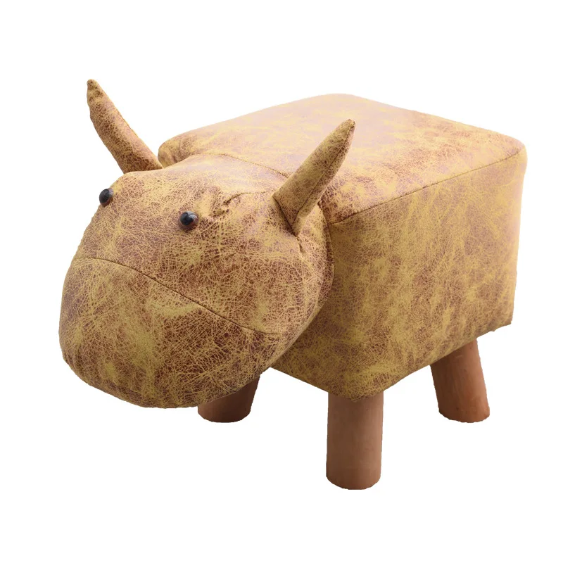 

European-style modern personality creative children's animal elephant calf puppy low stool solid wood home sofa stool WF1030