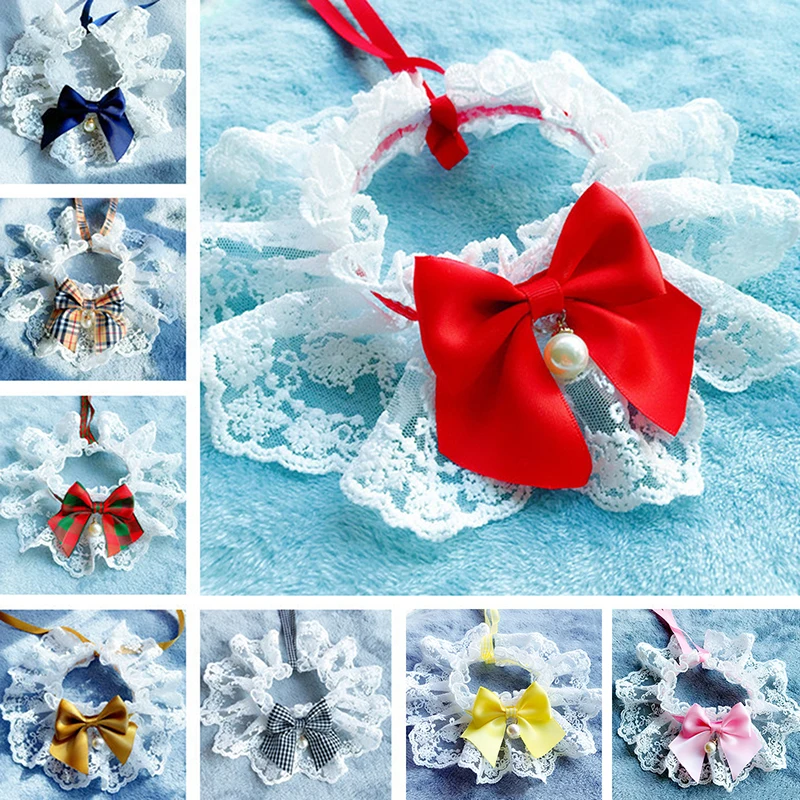 

Dog Collar Lace Bowknot Collar Cat Dog Neckerchief Kitten Flower Dog Puppy String Bib Necklace Neck Strap Scarf Pet Supplies