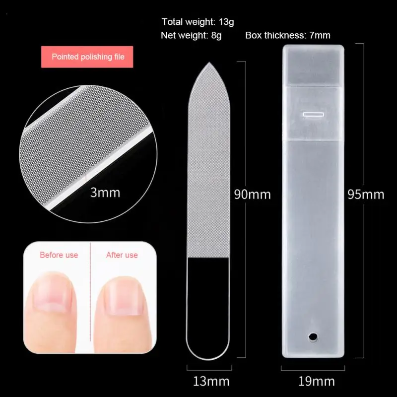 

Nano Glass Nail Files for Natural Nails Polishing Strip Professional Polisher Grinding Shiner Rubbing Manicure Tool With Case