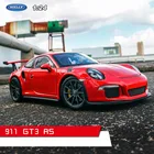 Модель автомобиля Welly 1:24 Porsche 911 GT3 RS, зеленая модель автомобиля из сплава, коллекция украшений для автомобиля, Подарочная игрушка, литье под давлением
