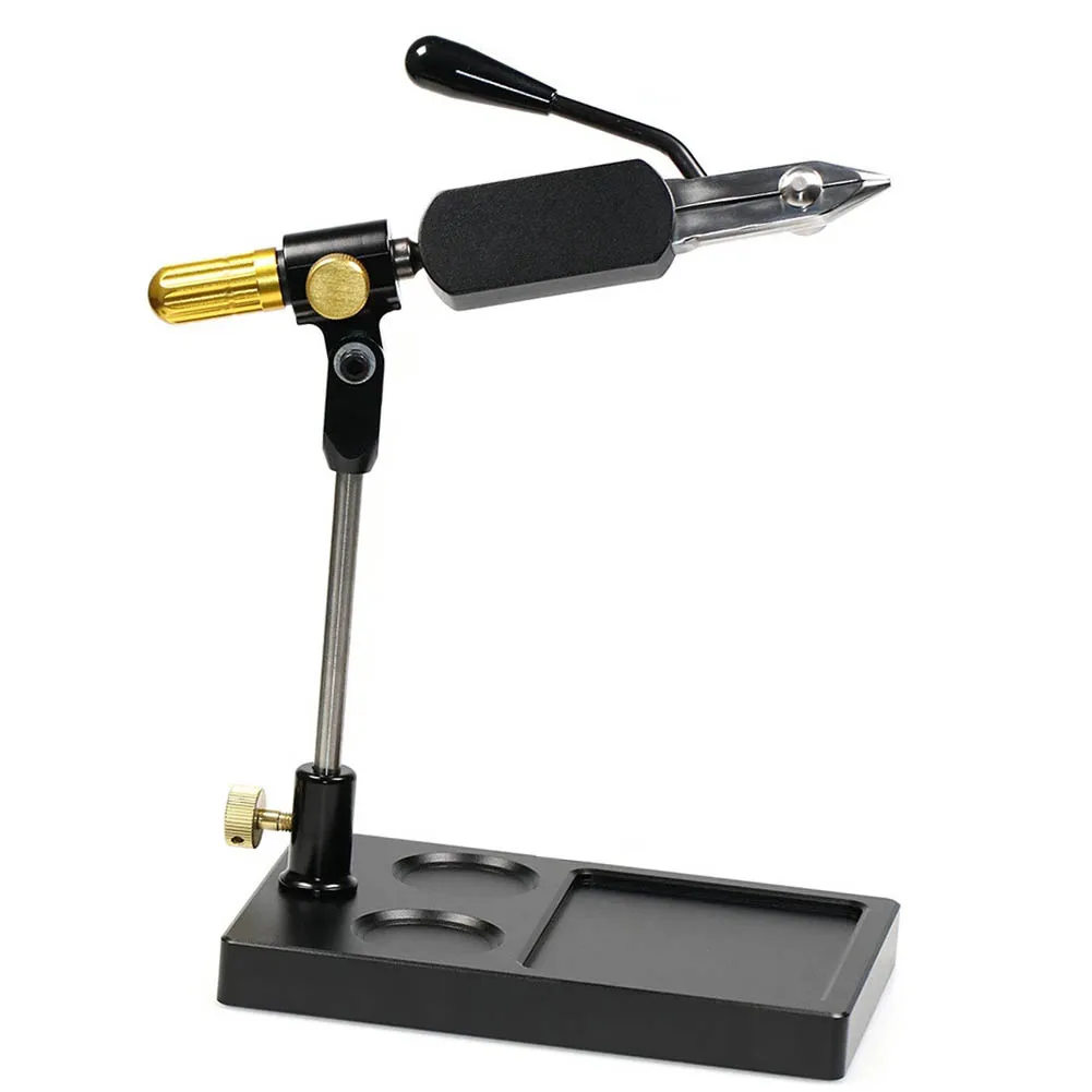 

Functional Fly Tying Vise 360-degrees 19*18*12cm Black Fly Tying Tool Hook Lures Metal Rotation Fly Fishing Flies