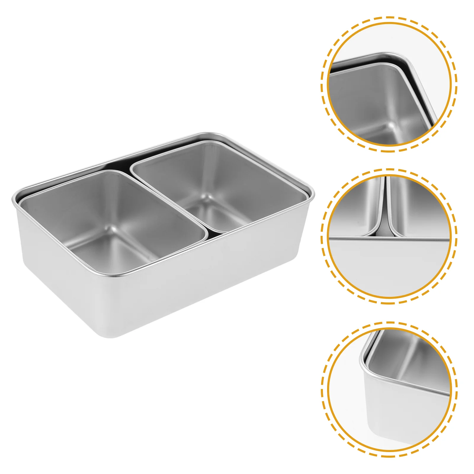 

Fine Compartment Seasoning Box Bathroom Decorations Stainless Steel Cookies Case