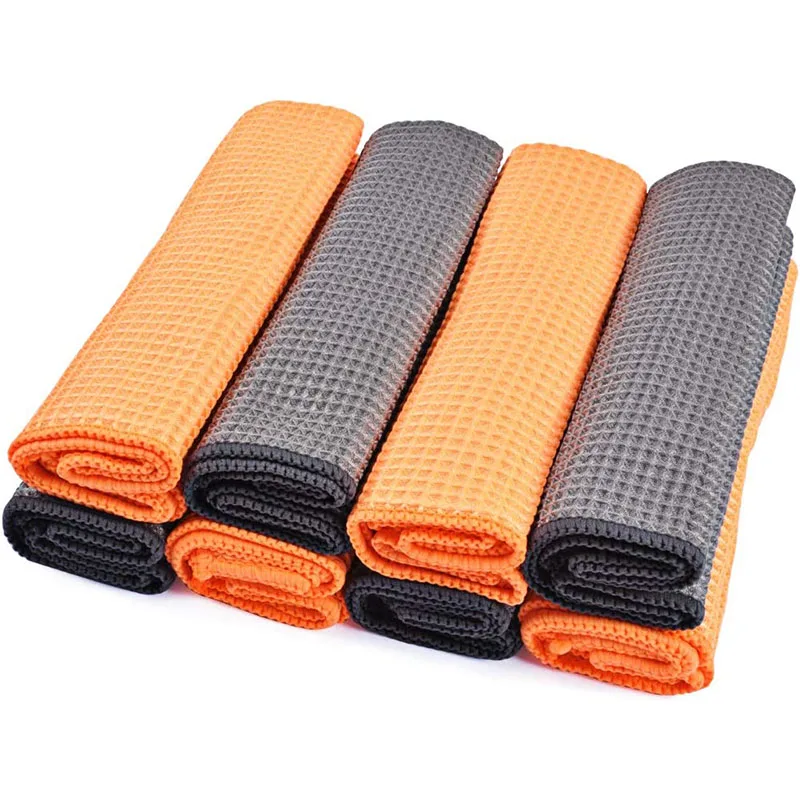 

2 Pcs/Lot Car Wash Towel Glass Cleaning Water Drying Microfiber Detailing Waffle Weave Window Clean with 40*40cm