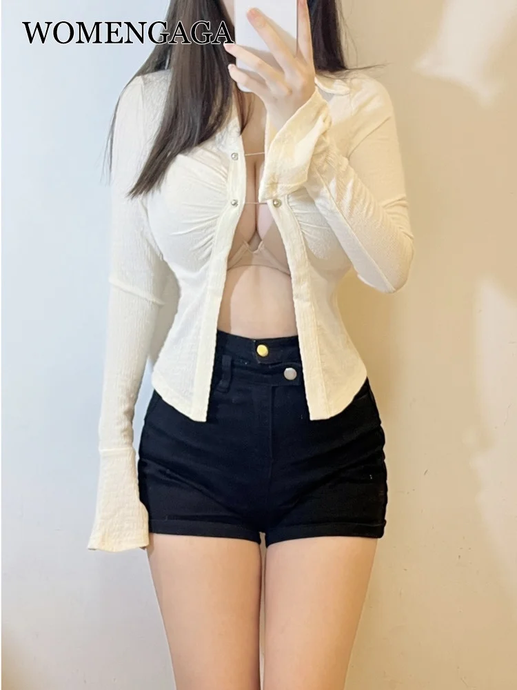 

Женская футболка с длинным рукавом и глубоким вырезом, в Корейском стиле