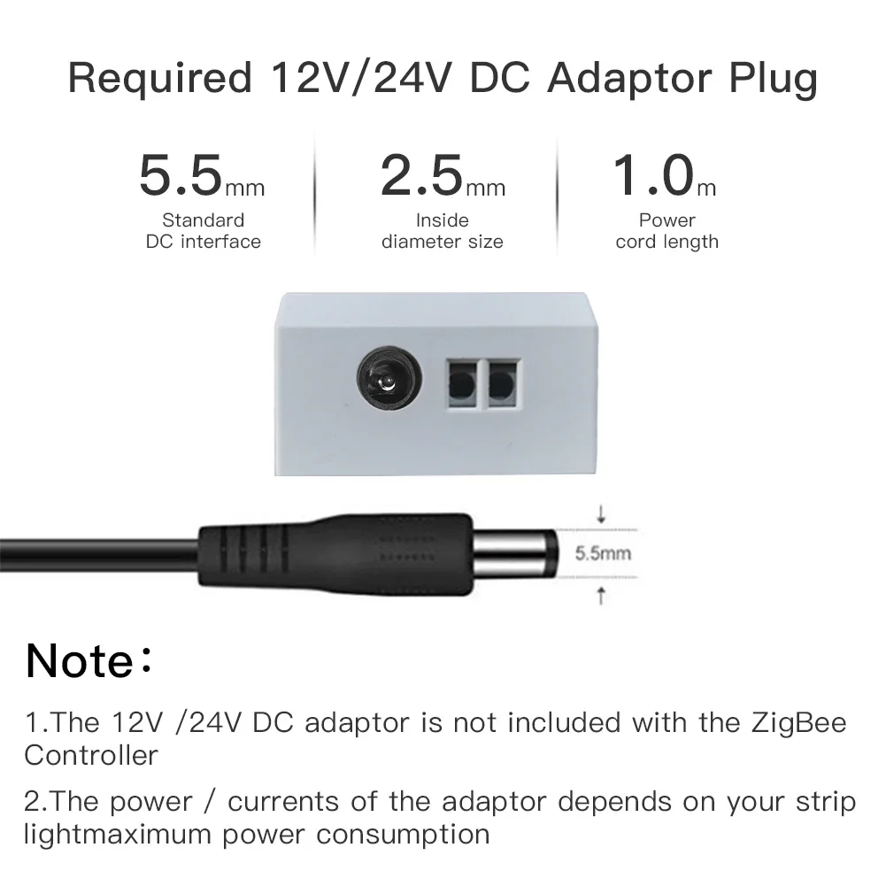 Фото Умный модуль диммера Moes ZigBee 3.0 для светодиодных лент с регулировкой яркости и цветовой температуры, совместимый с Tuya APP, Alexa, Google Home №3
