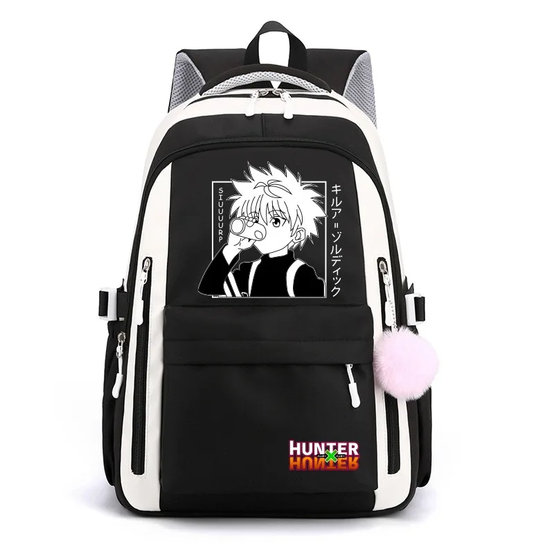 Охотник х рюкзак Дышащая сетка 30 × 42 23 см черная синяя фиолетовая розовая Hunter x