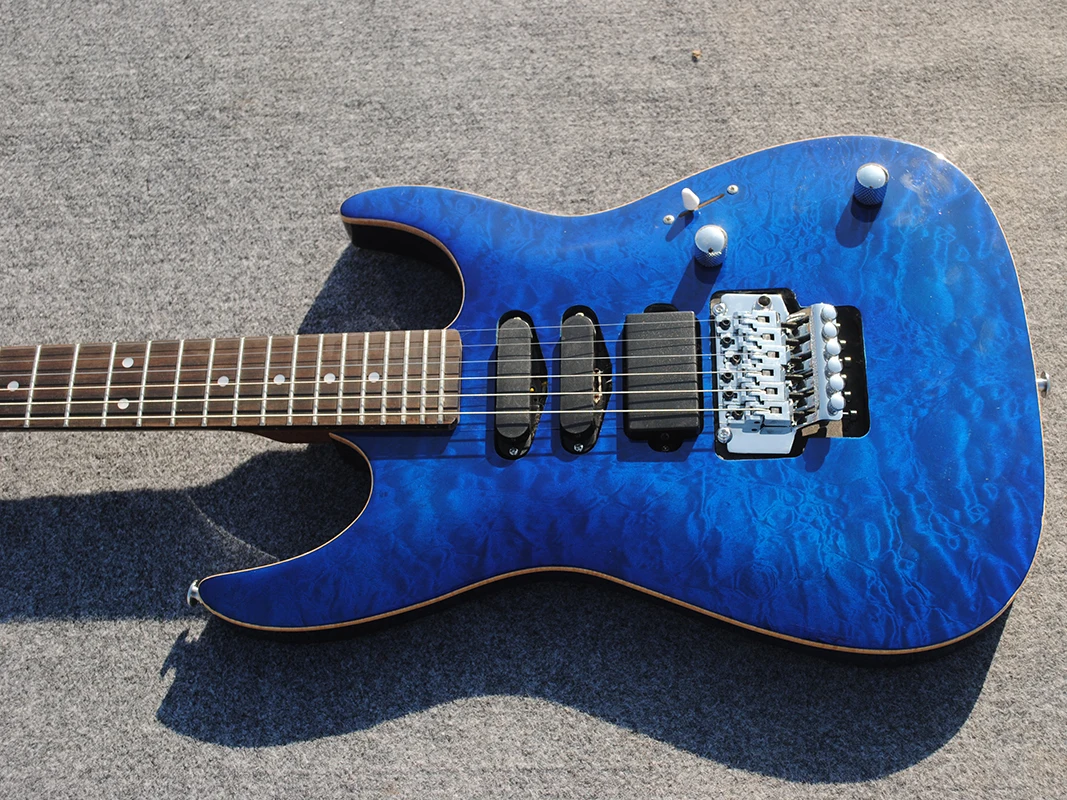 

Chinese guitar OEM, TBL Floyd rose tremolo system, mahogany body, quilted maple top double swing electric guitar