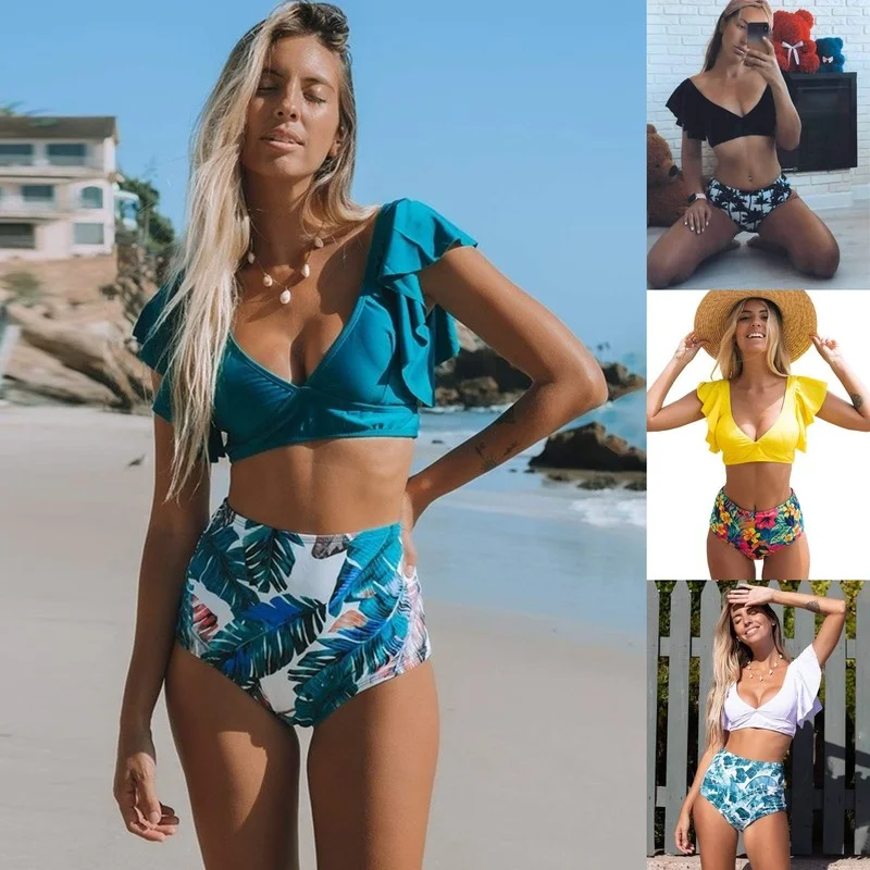 

Bikini Set Swimsuit Women 2 Piece Set Bathing Suits Summer 2022 Swimming Suit for Women High Waist Boho Sexy Bikinis Swimwear