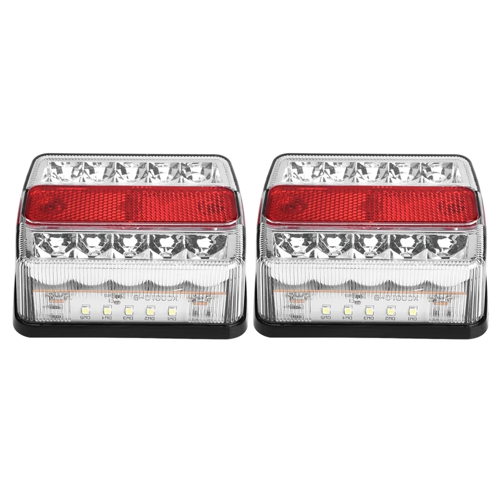 

2pcs 12V 15 LED Rear Lights 5 Function for Trailer Trucks Boat Caravan Square Type 5 Function Lights 5 Function Lights 5