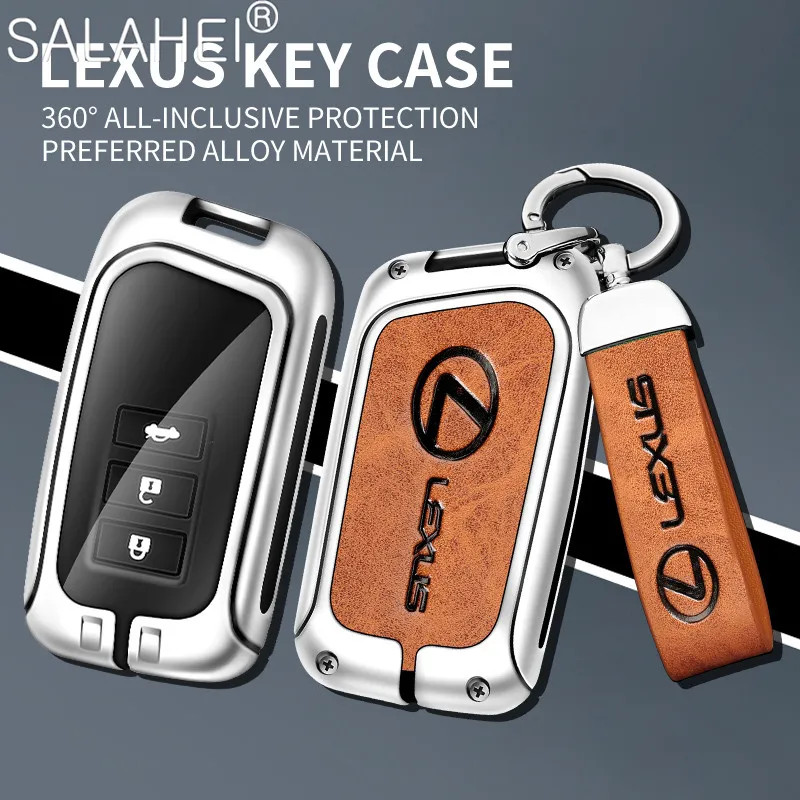 

1PC Alloy Leather Car Key Case Smart Remote Key Cover Shell For Lexus RX200t IS CT GS NX200 ES250 ES300 Auto Accessorie Protecto