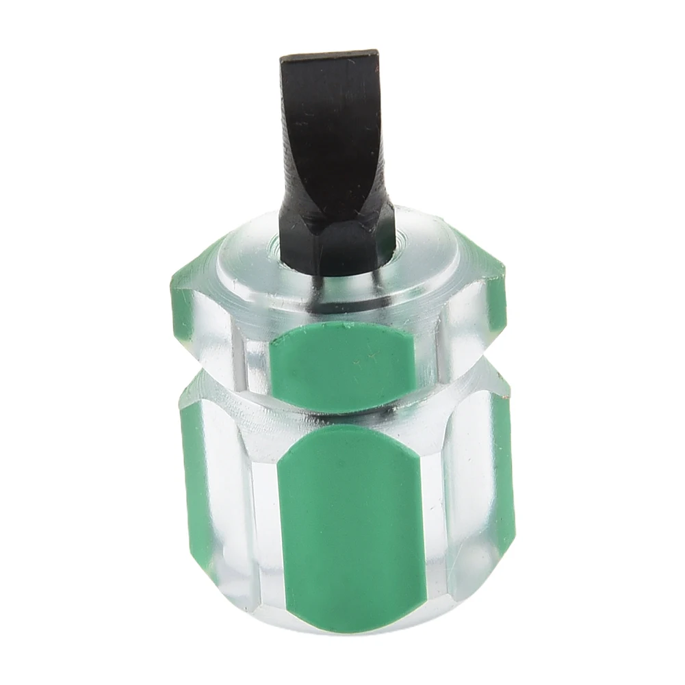 

2pcs Small Flat Head /Cross-Head Screwdriver Portable Radish Head Screw Driver Transparent Handle Repair Hand Tools