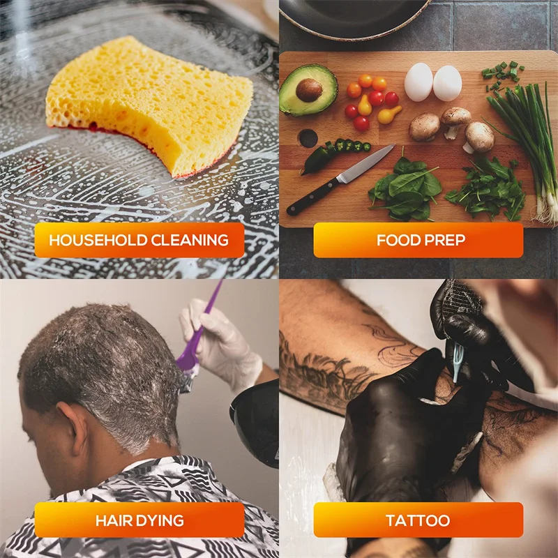 100 шт./корт. Нитриловые черные одноразовые перчатки для кухни тату бытовая уборка