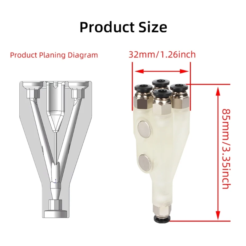 4 в 1 разъеме для легкой подачи нитей 3D-принтеров P1P P1S X1C